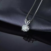 Silver Zircon Pendant with Link Chain